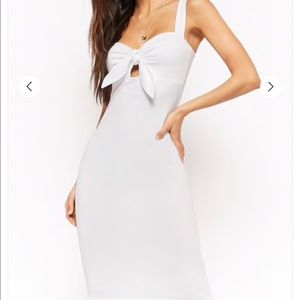 Twist-Front Bodycon Midi Dress